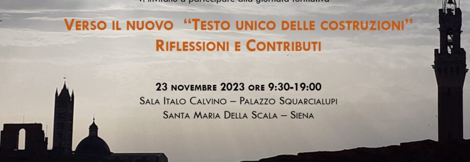 Testo unico Costruzioni – 23/11/2023